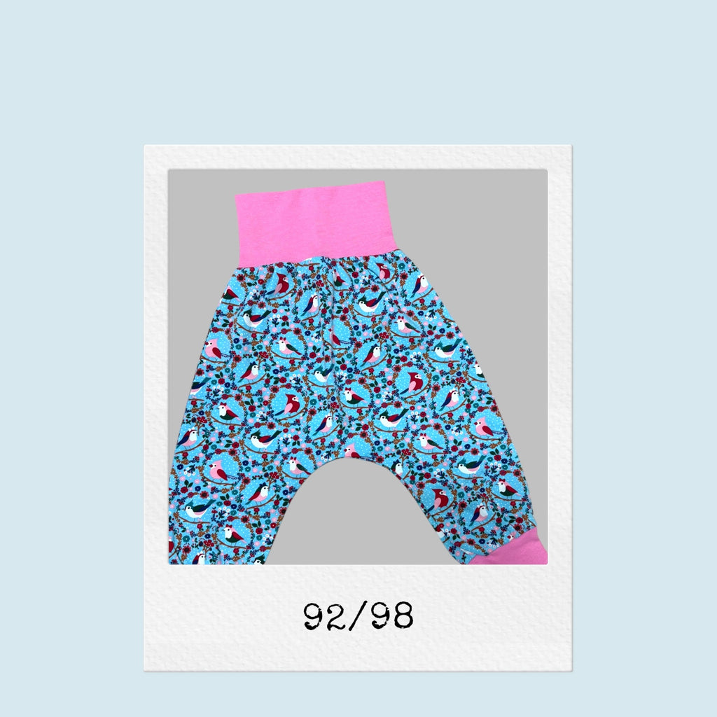 Pumphose Vögelchen blau 92/98